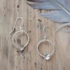 silver circle drop earrings