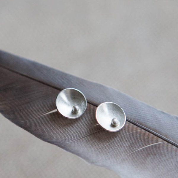 eco friendly round silver earrings 1