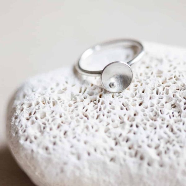 large silver circle stacking ring 1