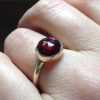 rose cut garnet gold ring