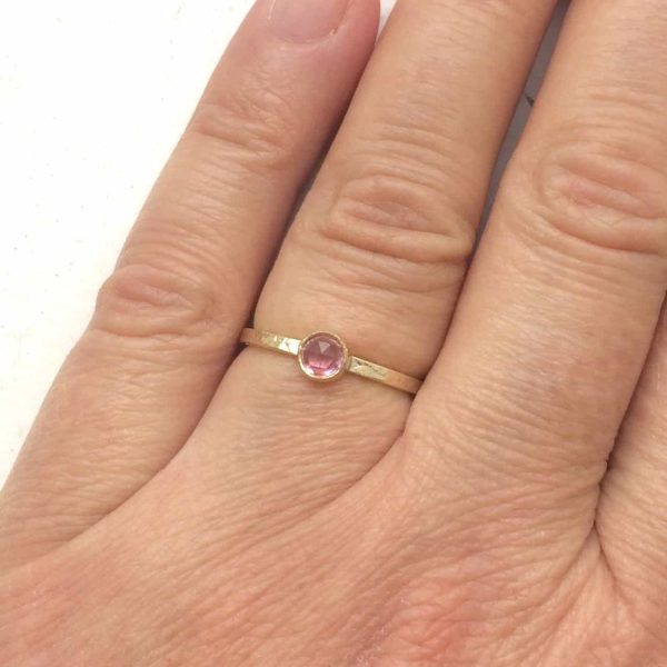 pink tourmaline gold ring