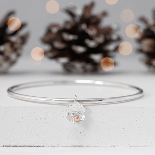 Rose Gold Flower Bangle Christmas