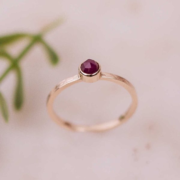 rose cut ruby gold ring