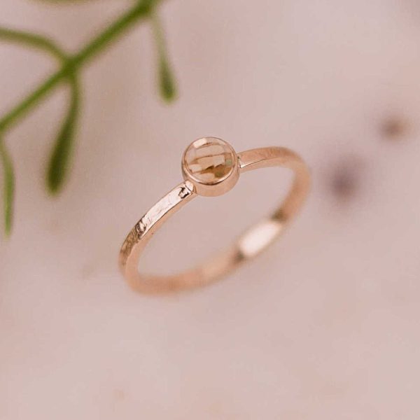 rose cut citrine gold ring