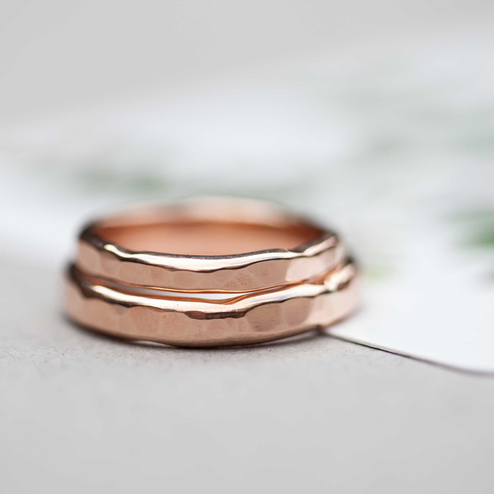 Matching Wedding Ring Set Rose Gold