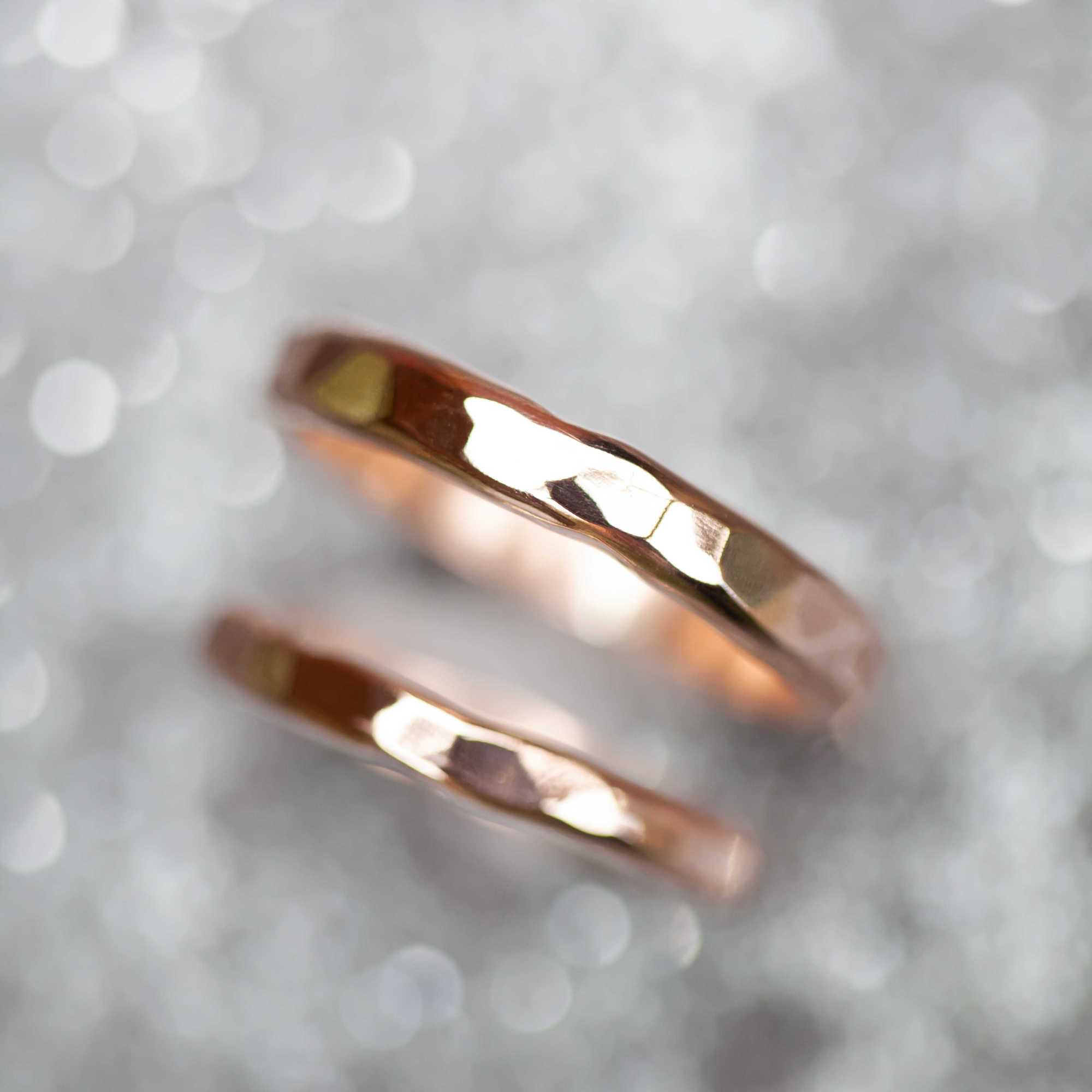 Matching Wedding Ring Set Rose Gold