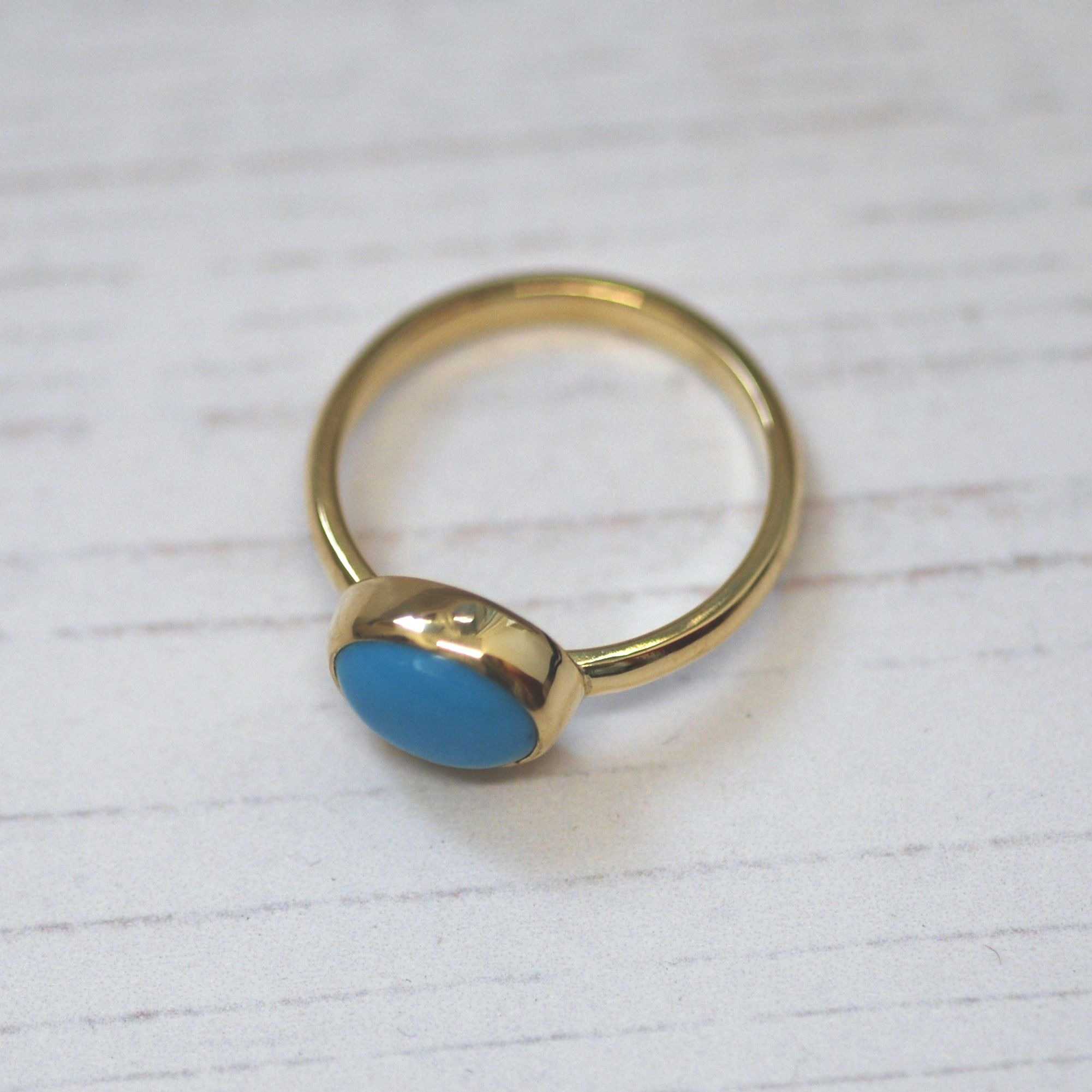 Jane Austen Style Turquoise Ring in Gold - Elizabeth Anne Norris Jewellery