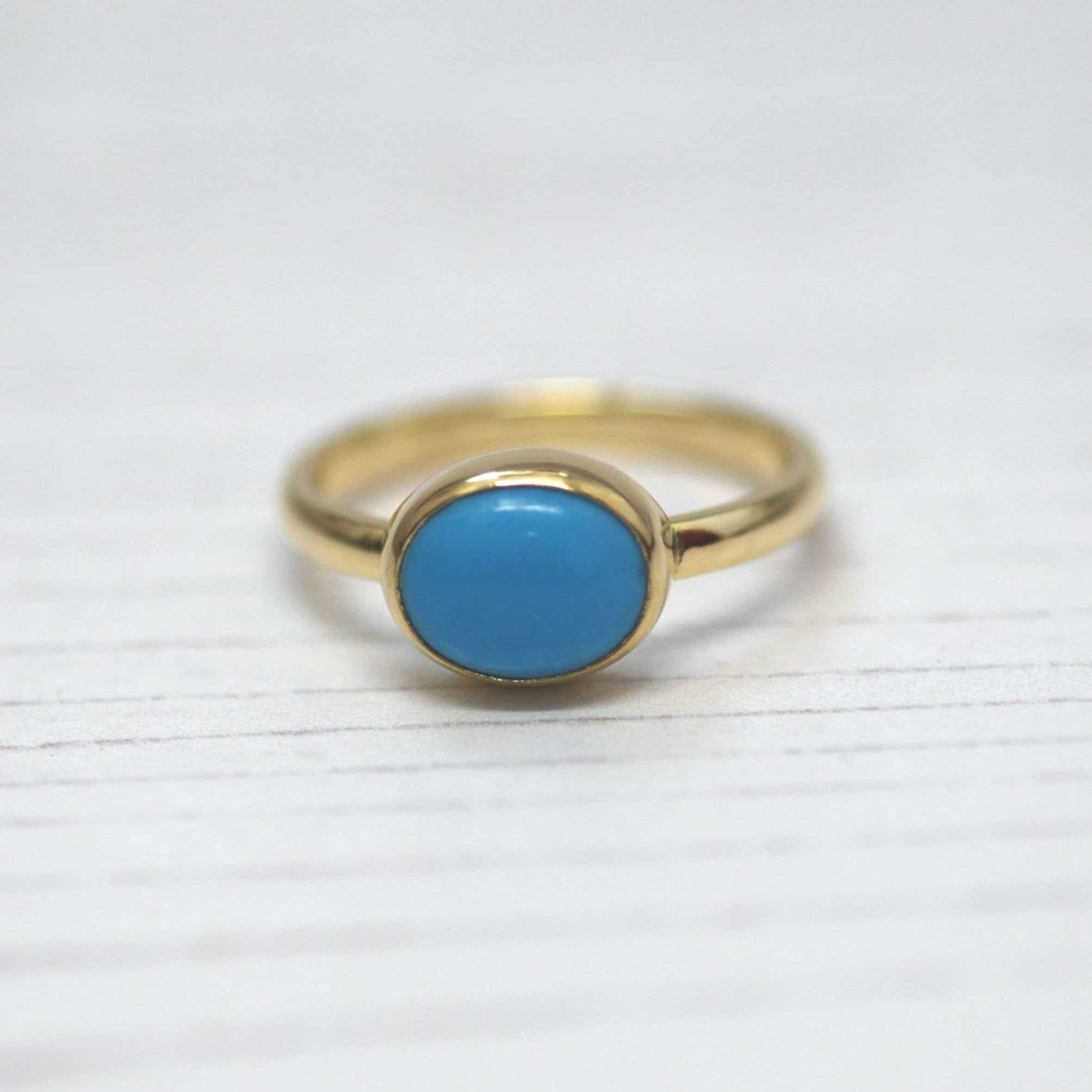 Jane Austen Style Turquoise Ring in Gold - Elizabeth Anne Norris Jewellery